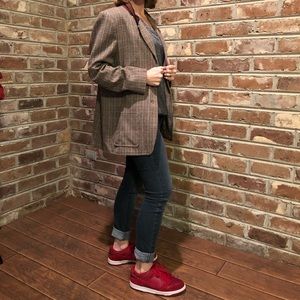 Oversized Pendleton Plaid Wool Blazer